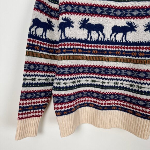 Kiel James Patrick The Great Moose Sweater Christmas Winter Wool Blend Fair Isle - Picture 8 of 11